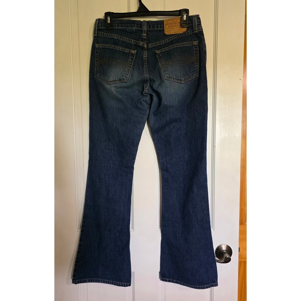 Vintage Abercrombie & Fitch Flare Mid Rise Jeans Indigo Blue Cotton Denim 2R Y2K